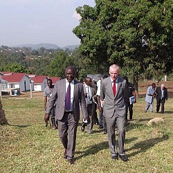 Honourable Vincent Ssempijja, Minister of Agriculture, Animal Industry and Fisheries with His Excellency Donal Cronin, Irish Ambassador to Uganda